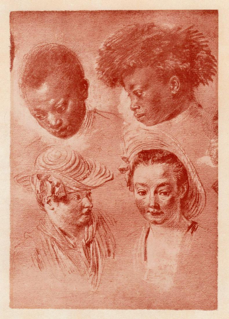 Antoine Watteau Studies of Heads 1872 (1 of 4)