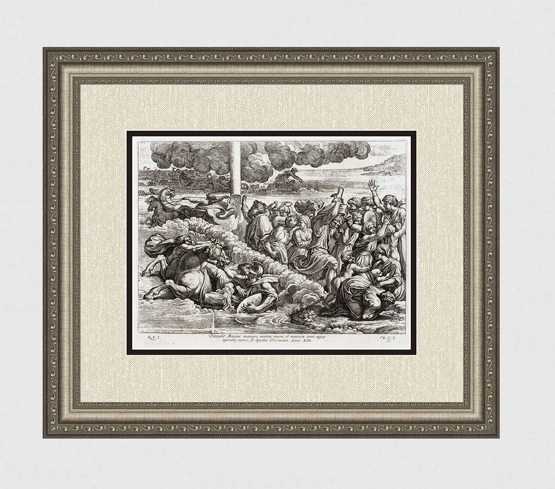 Raphael 1649 Engraving Vatican Moses and the Red Sea (1 of 4)