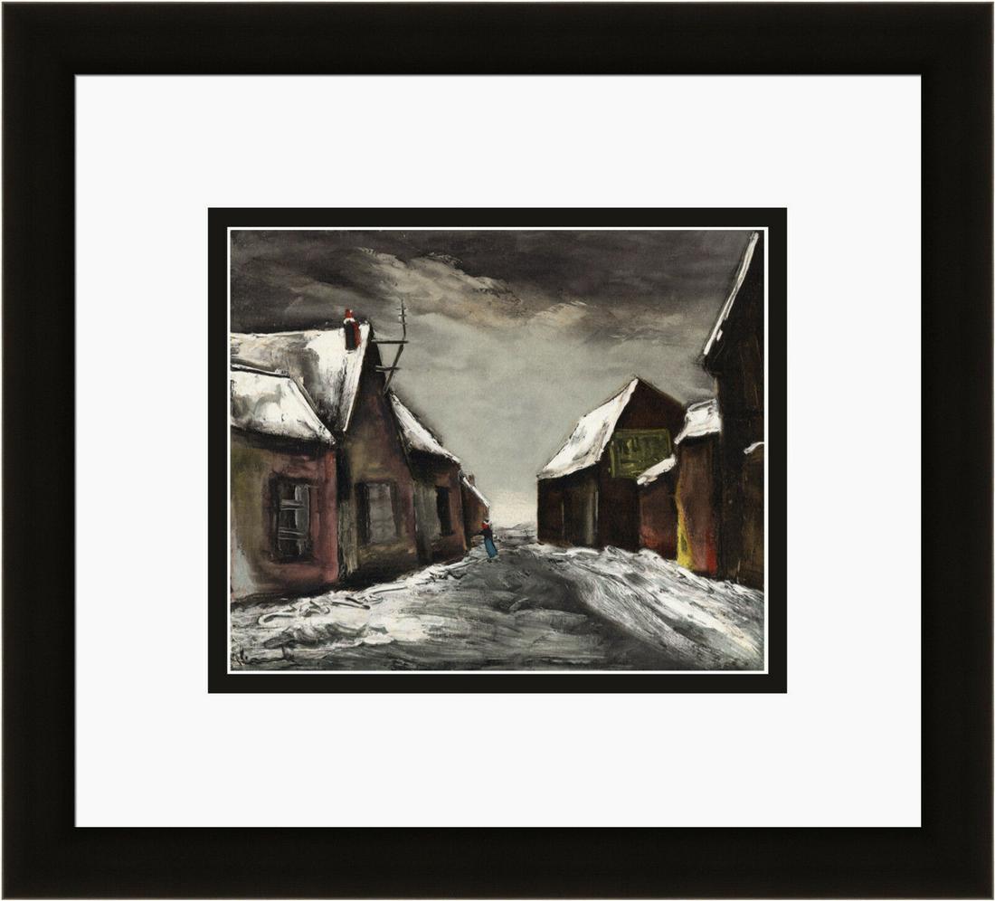 1958 Maurice de Vlaminck Allainville Sous la Neige lithograph signed (1 of 2)