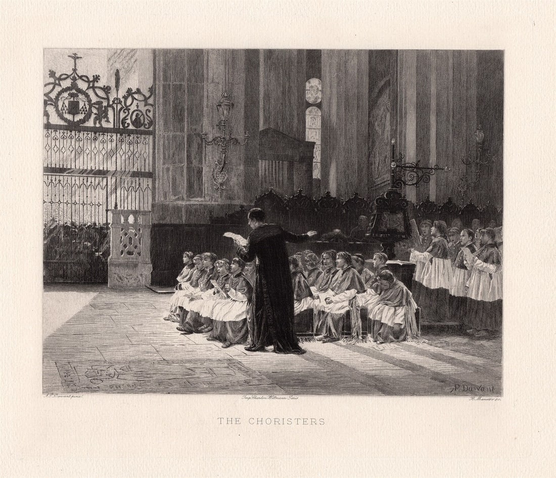 Albert Pierre Dawant The Choristers 1891 etching (1 of 2)