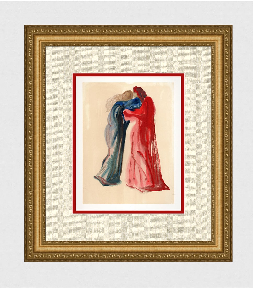 1960 Salvador Dali Dante Beatrice Authentic Woodcut (1 of 3)