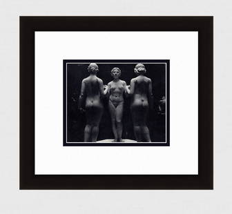 Erwin Blumenfeld Nude Sculpture - Aristide Maillol 1930's photogravure: Erwin Blumenfeld. (German, 1897 - 1969). Nude Sculpture - Aristide Maillol. Antique Photogravure. 1937-1940. Excellent. Teriade. Draeger Freres. Image size 6 5/8 x 8 inches. Approximately 16 x 17 inch