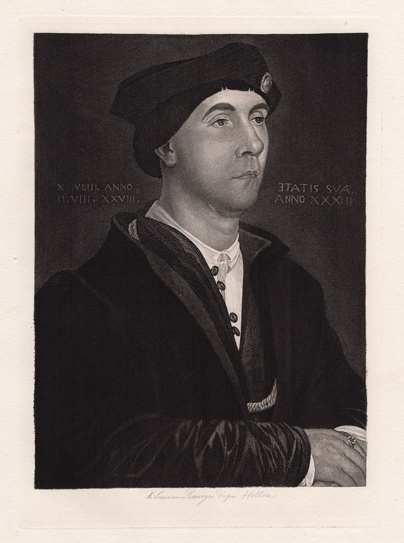 Hans Holbein the Younger Sir Richard Southwell (English, 1502/1503-1564) etching signed (1 of 2)