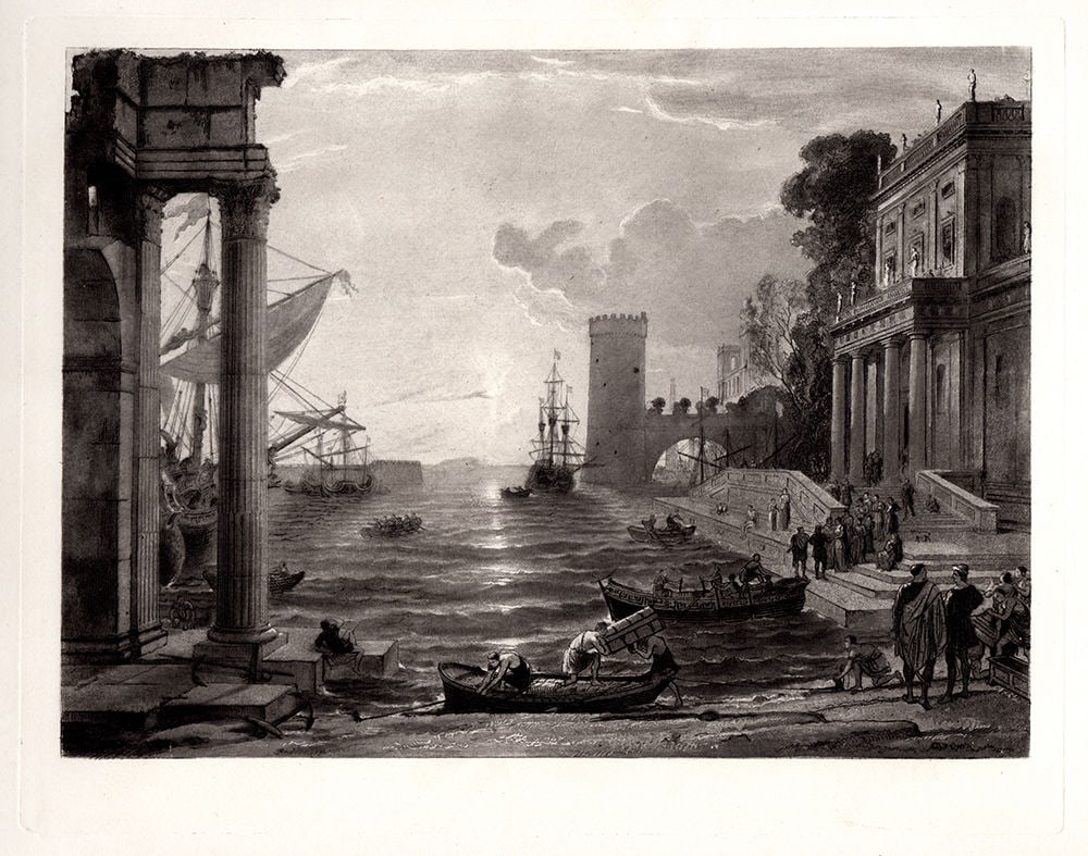 Claude Lorrain Embarkation of the Queen of Sheba 1886 engraving (1 of 2)