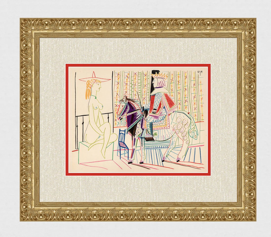 Pablo Picasso 1954 La Comedie Humaine Color Lithograph Framed (1 of 3)