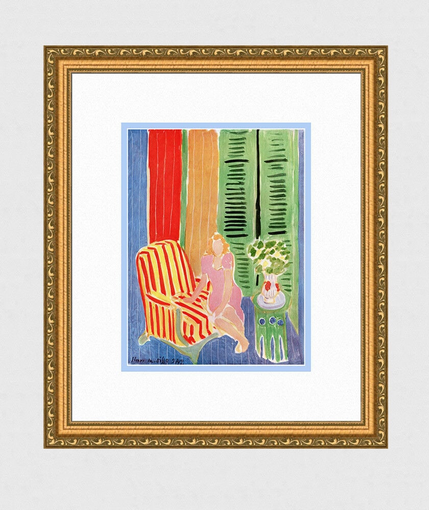 Henri Matisse Girl With Pink Dress, Open Window And Shutters (Jeune Fille A La Robe Rose, La Fenetre (1 of 3)