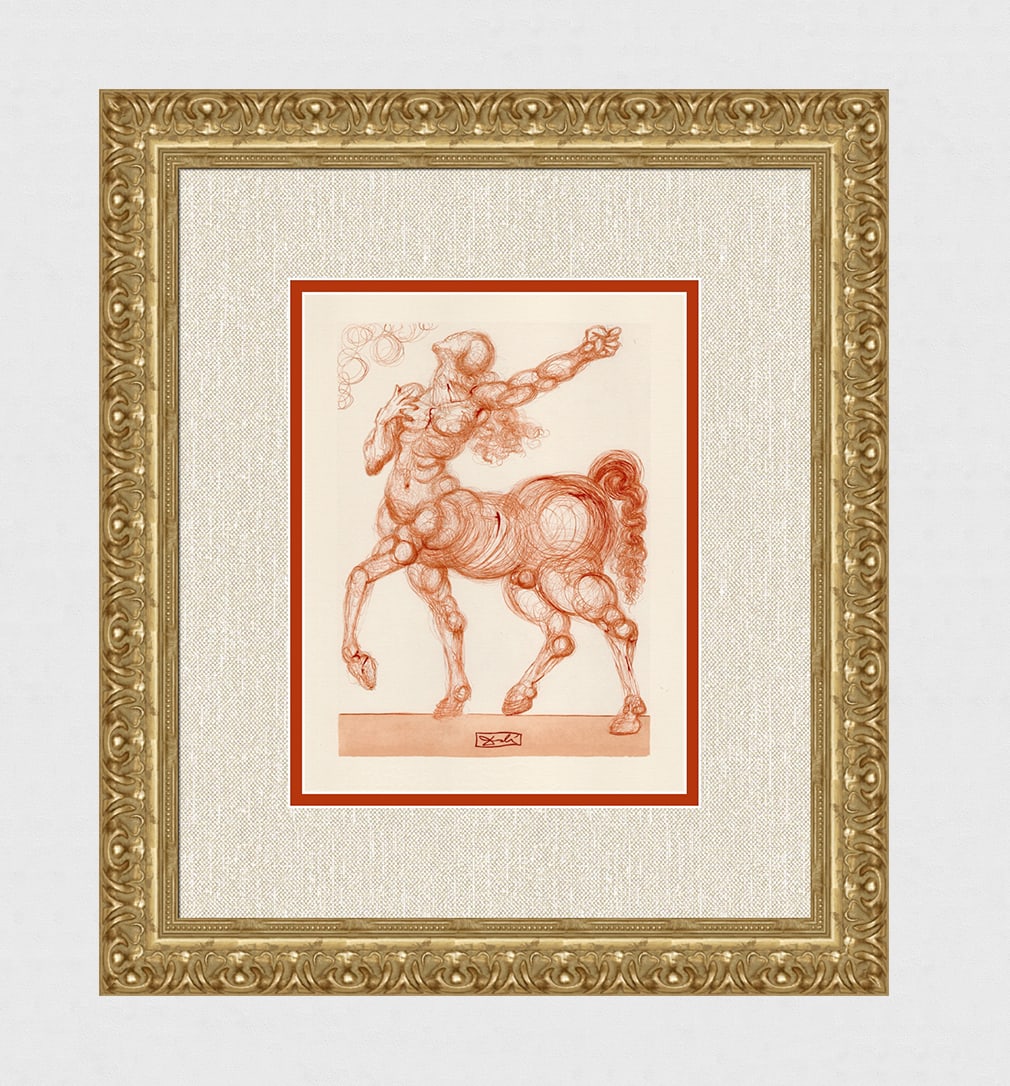 1960 Salvador Dali Centaur Authentic Woodcut Signed (1 of 5)