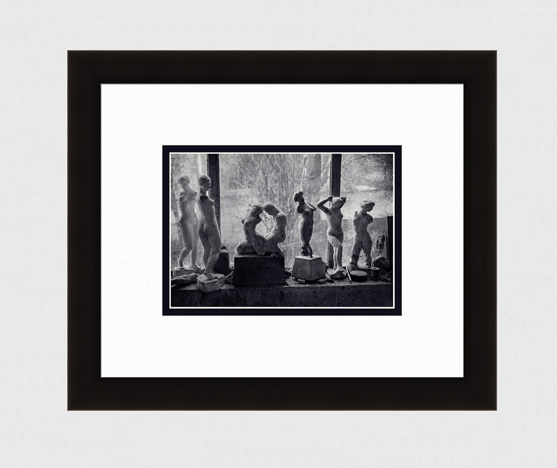 Brassai Aristide Maillol's Studio III 1930's photogravure: Brassai. (Hungarian-French, 1899-1984). Aristide Maillol's Studio III. Antique Photogravure. 1937-1940. Excellent. Teriade. Draeger Freres. Image size 5 5/8 x 8 1/4 inches. Approximately 15 x 17 inche