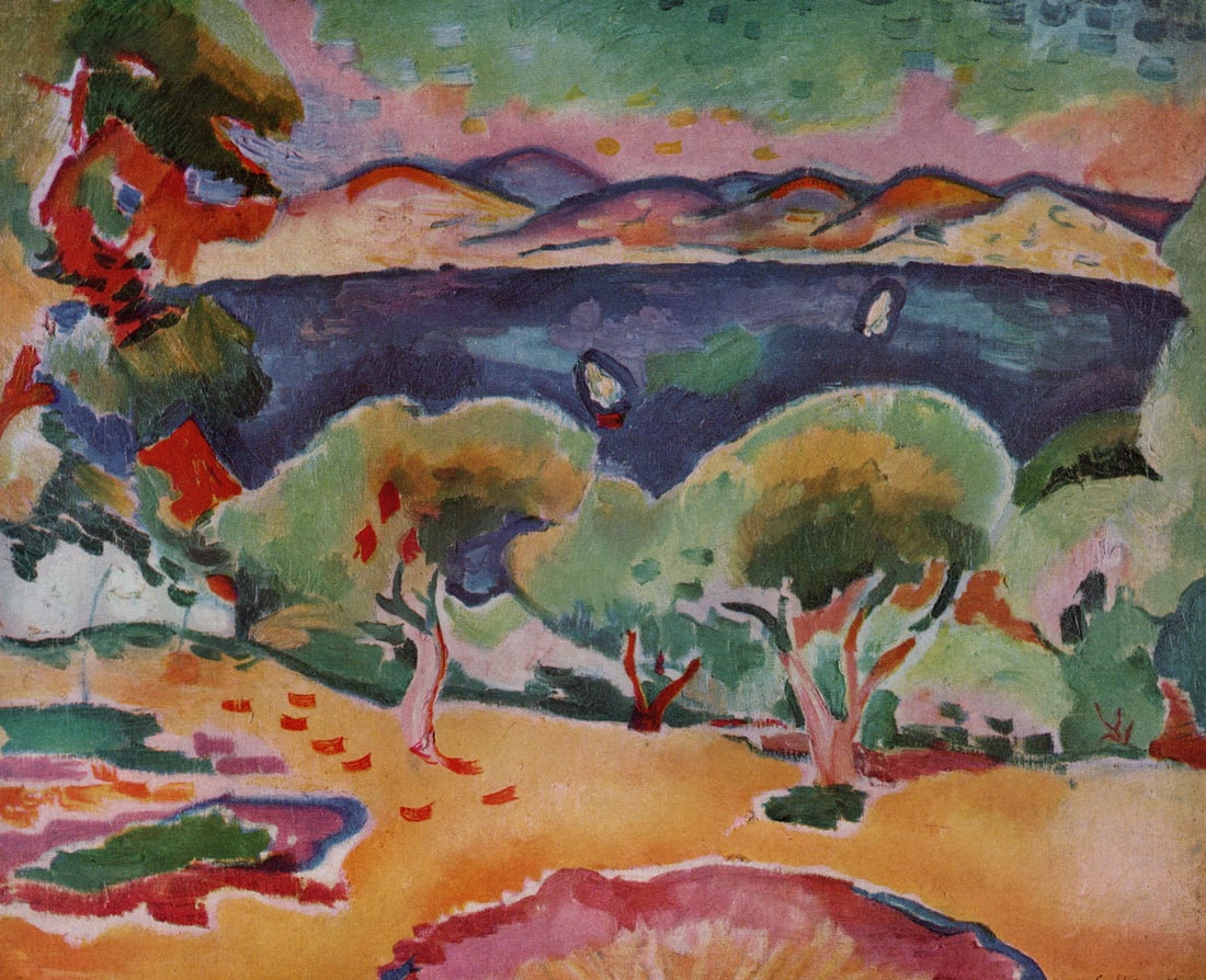 1956 GEORGES BRAQUE Vintage Color Print La Ciotat Landscape Framed SIGNED (1 of 3)