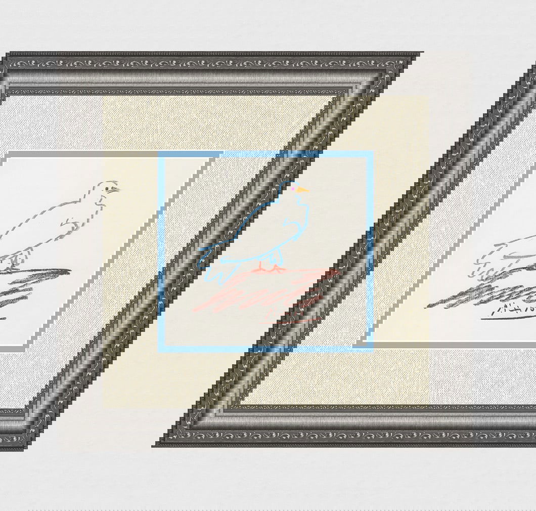 1968 Pablo Picasso Color Lithograph "The Dove" Signed Gallery Framed (1 of 2)