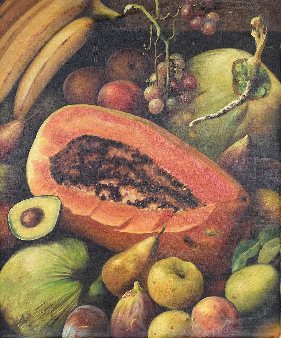 Rubin Franco Jaime Original Papaya Painting 20 x 24 (1 of 4)