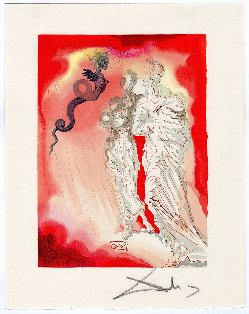 1960 Salvador Dali Black Devil Authentic Woodcut (1 of 3)