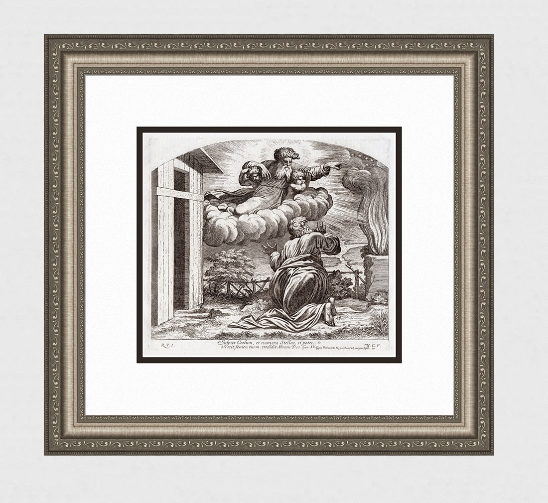 Raphael 1649 Engraving Vatican God's Promise to Abraham (1 of 4)