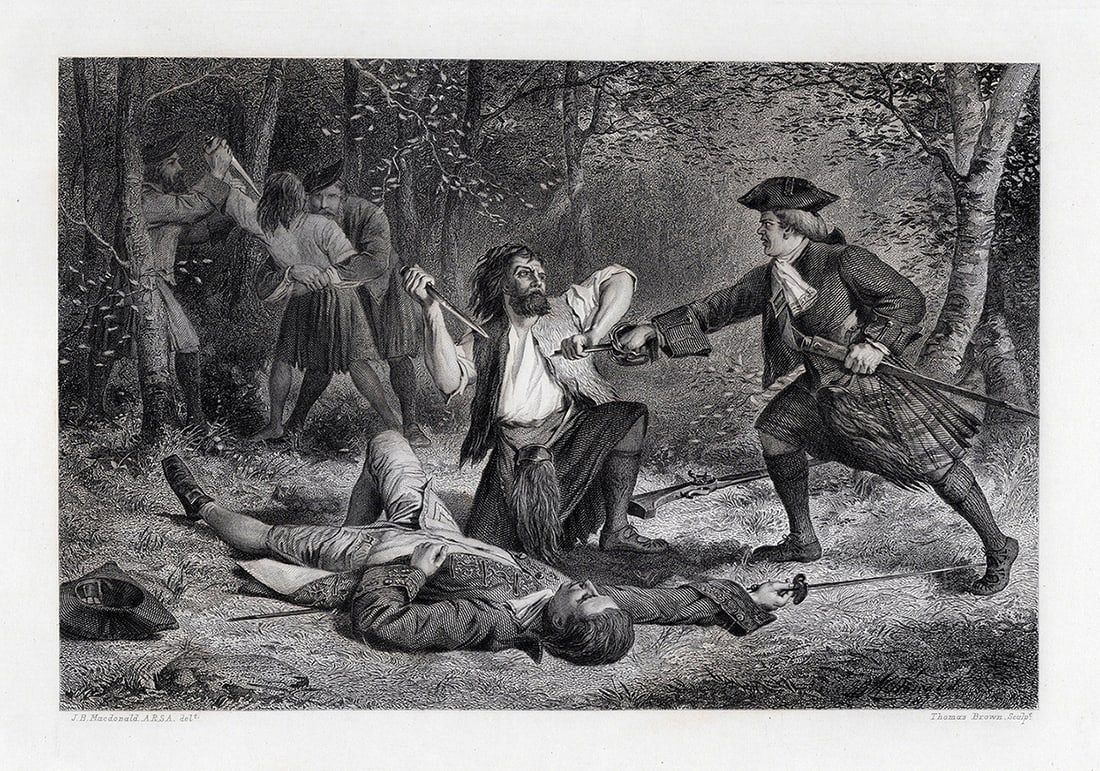 John Blake Macdonald Engraving The Death of George Staunton Framed SIGNED: John Blake MacDonald (Scottish, 1829- 1901). The Death of Sir George Staunton. Antique etching on wove paper after the original by master engraver Thomas Brown (British, c.1867-1887 fl.). Signed in th