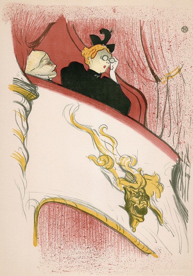 Toulouse Lautrec 1946 Color Lithograph GOLDEN MASCARON LODGE Signed Framed (1 of 2)