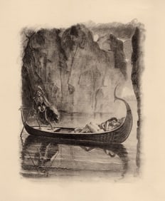 Original 1947 Paul-Emile Becat Limited Lithograph The Shadows Framed