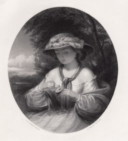 Joshua Hargrave Sams Mann The Country Blossom engraving signed