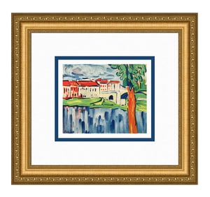 Maurice de Vlaminck Chatou a l'Arbre Rouge 1958 lithograph