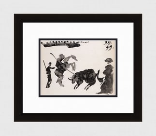 Pablo Picasso 1961 Vintage Lithograph The Bullfight FRAMED