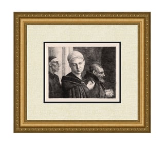 Alphonse Legros Peasants in Church (Le Bapteme) (The Baptism) 1870 etching