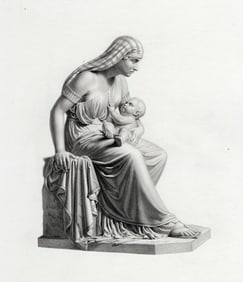 1800s Franklin Simmons Antique Engraving Jochebed Framed COA