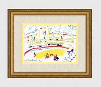 Pablo PICASSO 1961 Lithograph BULLS AND BULLFIGHTERS Framed