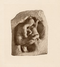 Auguste Rodin Jeune mere Young Mother Etching 1800's
