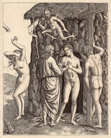 1876 Francesco Francia Engraving Christ in Limbo Signed Durand Goring Unique