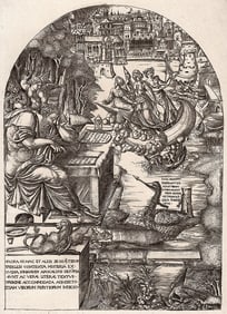 1876 Jean Duvet as St. John the Evangelist Engraving signed Durand Goring Unique