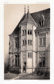 Victor PETIT Original 1800s Lithograph Maison Ancienne A Toulouse FRAMED SIGNED