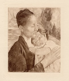 Mary Cassatt 1892 Etching Young mother