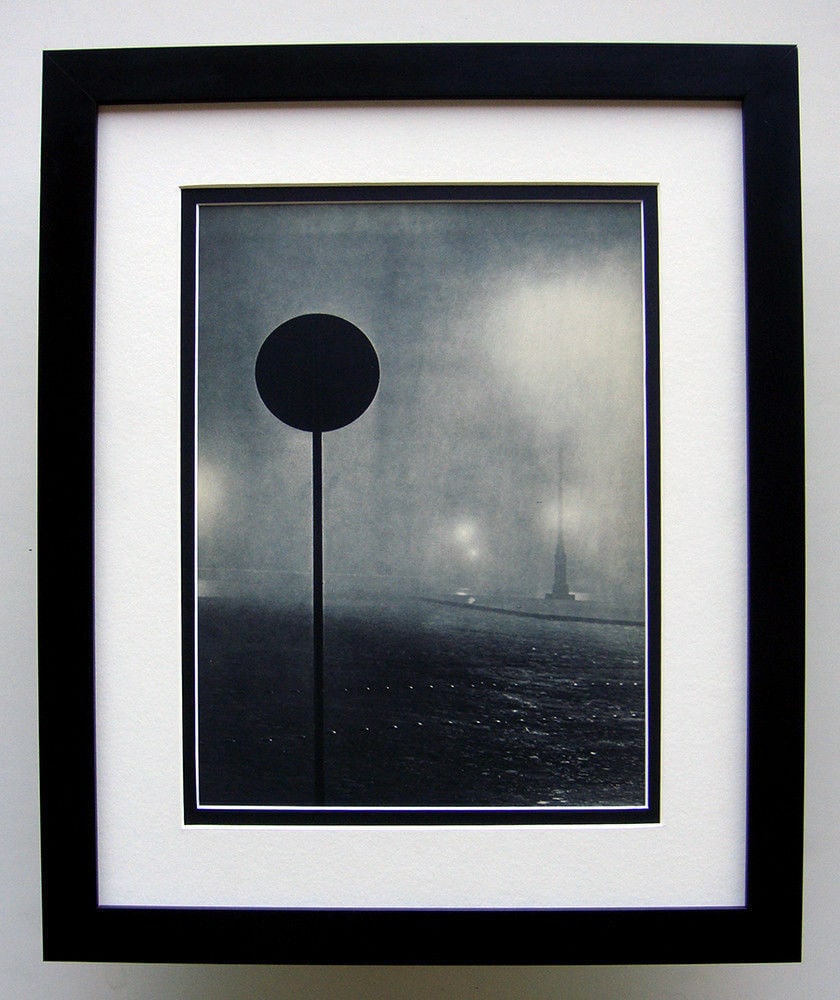 Brassai Fog 1930's photogravure: Brassai. (Hungarian-French, 1899-1984). Fog. Antique Photogravure. 1937-1940. Excellent. Teriade. Draeger Freres. Image Size 10 1/4 x 14 inches. Approximately 18 x 22 inches. This piece has been profe