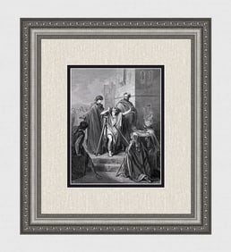 FRAMED 1800s Gustave DORE Wood Engraving The Lame Man Walks SIGNED