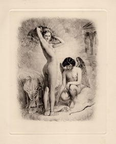 Cupid & Psyche Original 1955 Paul-Emile Becat Limited Drypoint Etching