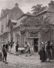 Georges Cain 1800s Antique Print The Wedding Breakfast Framed