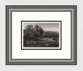 Benjamin Williams Sheep Pastures 1800's Engraving