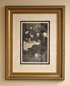 RENOIR SIGNED 1919 Engraving "Mother Anthony's Tavern, Paris" Limited Framed