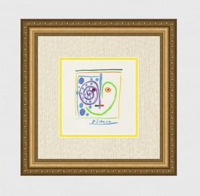 1968 Pablo Picasso Lithograph "Picasso Mask" Signed Framed