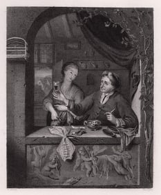 Frans van Mieris A Dutch Ale House 1834 engraving