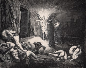 Gustave Dore Gate of Dis (Dante's Divine Comedy Enferno) c. 1880 Woodcut