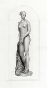 Hiram Powers 1800s Engraving The Greek Slave Framed COA