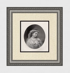 Joshua Hargrave Sams MANN 1800s Engraving "City Belle" SIGNED Framed