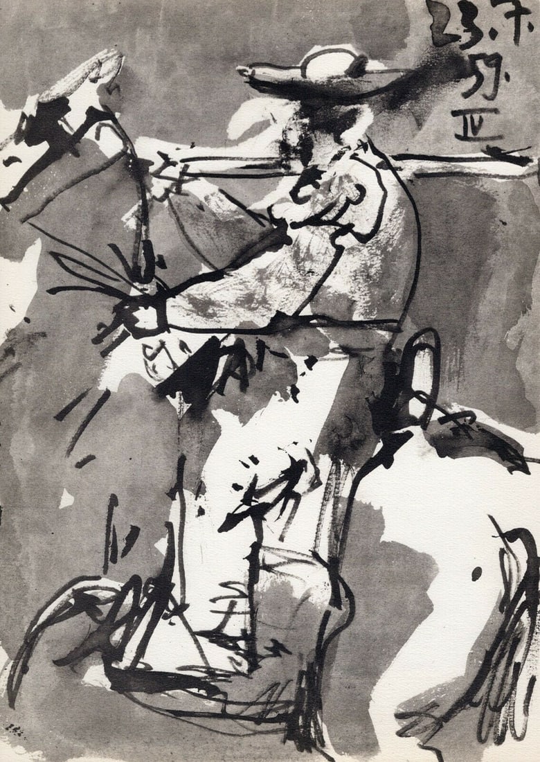 PABLO PICASSO 1961 Vintage Lithograph El Picador FRAMED (1 of 2)