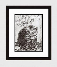1 1956 Marc CHAGALL Antique Bible Series Print Isaiah Prays FRAMED