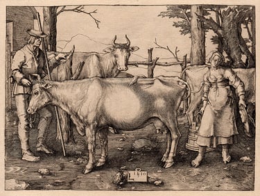 Lucas van Leyden The Milkmaid Engraving Durand Goring Unique