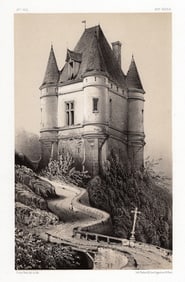 Original Victor Petit 1800s Lithograph Le Mesnil Signed Framed