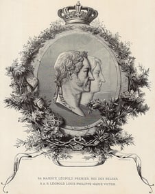 Victor Lagye Antique Woodcut Leopold I Framed