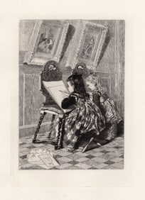 Adolphe Lalauze The Drawing Lesson 1875 etching