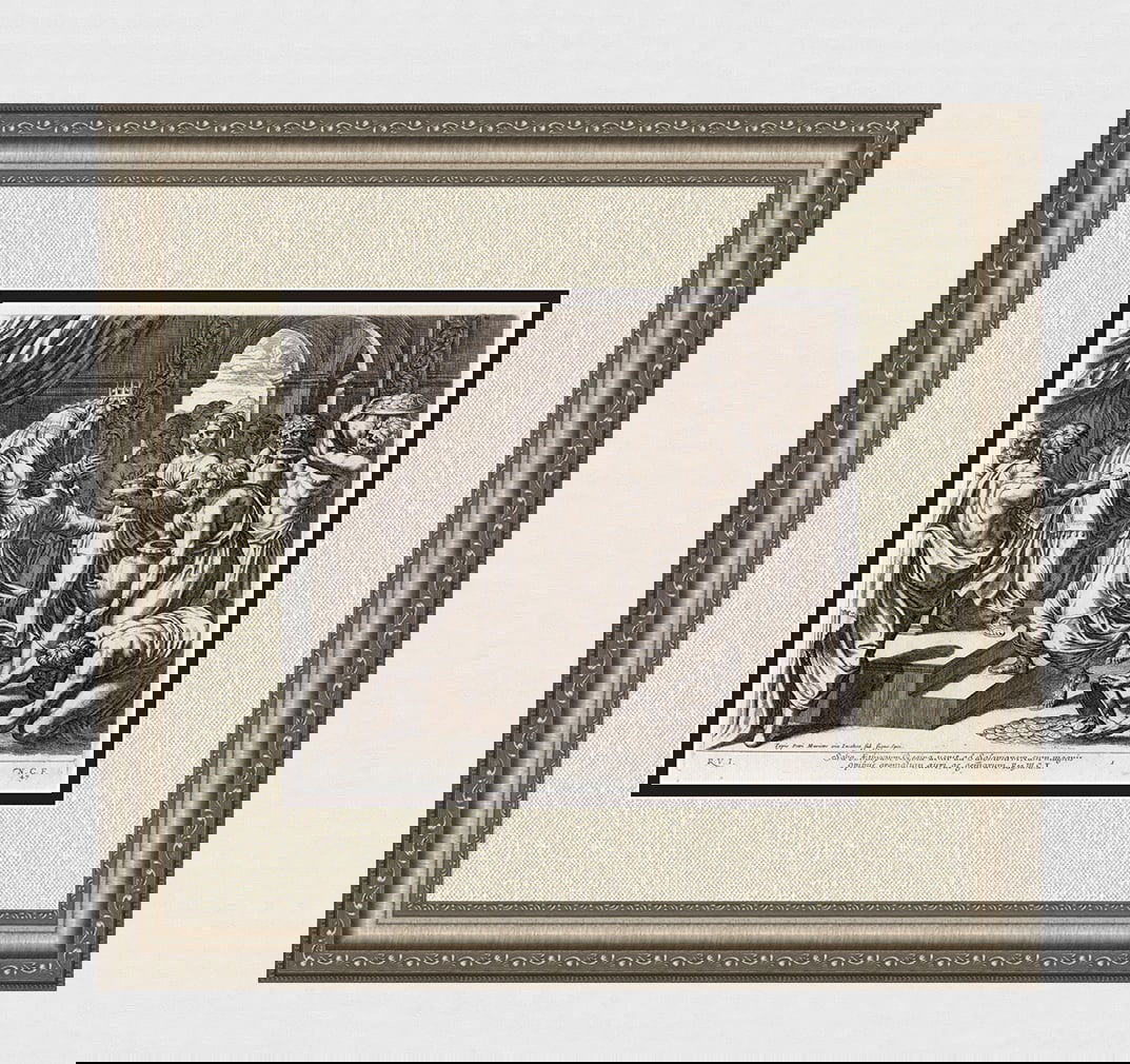 Raphael 1649 Engraving Vatican Queen of Sheba (1 of 4)