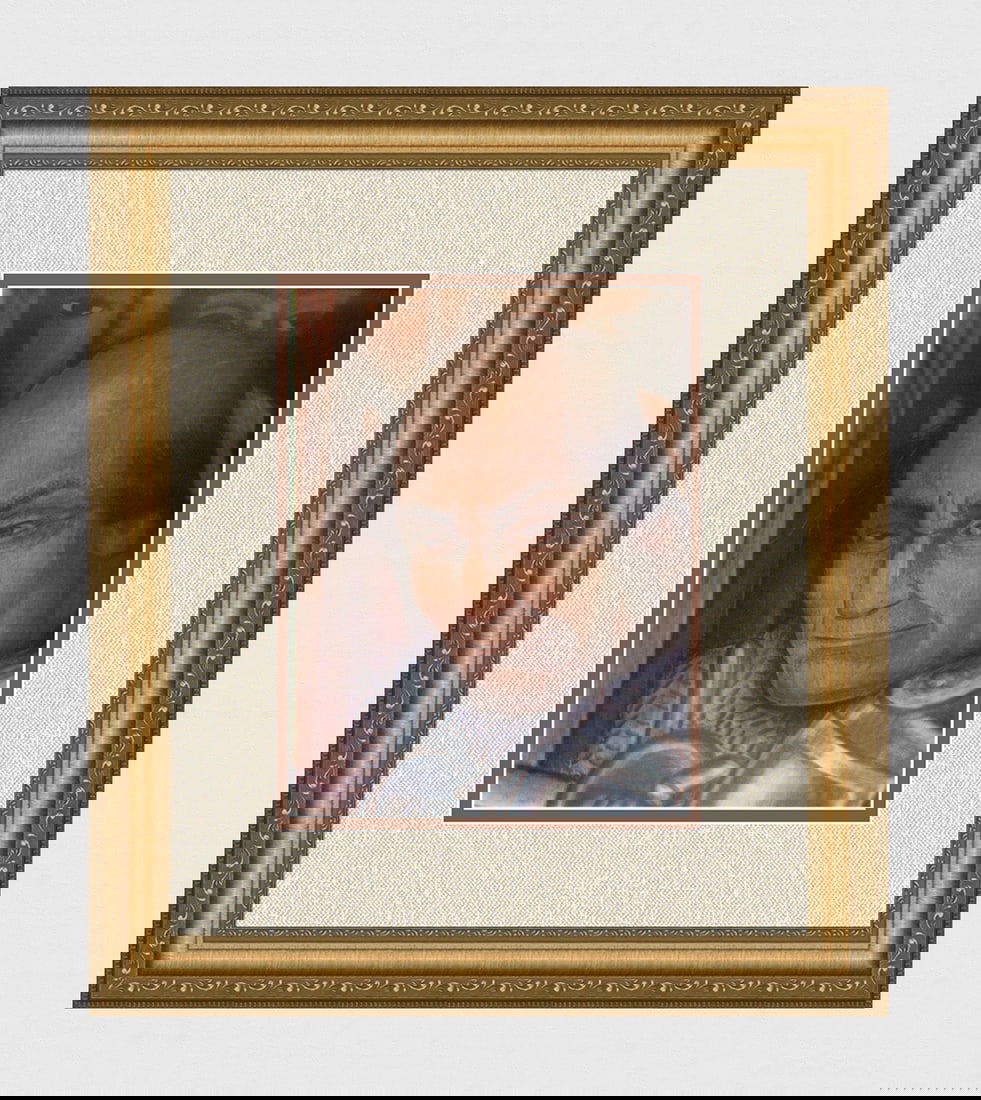 1946 RIVERA Vintage Color Lithograph "Head of a Priest" FRAMED (1 of 3)